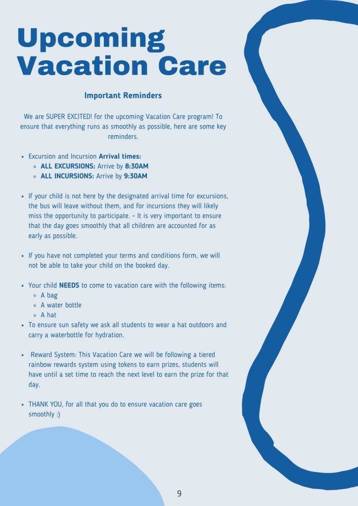 Vacation Care Program